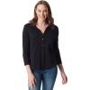 image:imageGloria Vanderbilt Womens Ashten 34 Sleeve Button Down Shirt with Curved Hem StandardBlack