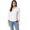 image:imageGloria Vanderbilt Womens Ashten 34 Sleeve Button Down Shirt with Curved Hem StandardVintage White