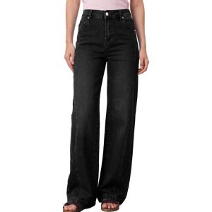 image:imageAstylish Womens 2026 High Waisted Wide Leg Jeans Front Seam Straight Denim PantsBlack