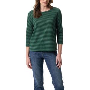image:imageGloria Vanderbilt Womens Amanda 34 Sleeve Soft Knit Top StandardPonderosa Spruce  Leisure Stripe