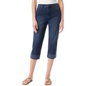image:imageGloria Vanderbilt Womens Amanda Capri with High Rise Straight StandardSpain  Embellished  Slit Hem