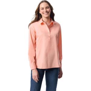 image:imageGloria Vanderbilt Womens Amanda HighLow Long Sleeve Pullover Shirt StandardCoral Crush