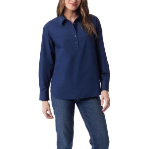 image:imageGloria Vanderbilt Womens Amanda HighLow Long Sleeve Pullover Shirt StandardLiberty Blue
