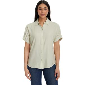 image:imageGloria Vanderbilt Womens Daisy Short Sleeve HighLow Button Down Shirt StandardWarm Mint