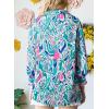 image:imageAstylish Women Loose VNeck Shirts Paisley Print Lantern Sleeve Blouse Boho TopsSky Blue