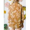 image:imageAstylish Women Loose VNeck Shirts Paisley Print Lantern Sleeve Blouse Boho TopsZa Apricot