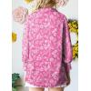 image:imageAstylish Women Loose VNeck Shirts Paisley Print Lantern Sleeve Blouse Boho TopsZb Floral Pink