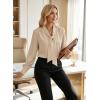 image:imageAstylish Womens Bow Tie Neck Tops 2026 Long Sleeve Trendy Business Work Blouses Elegant Dressy Casual ShirtsApricot