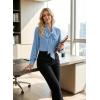 image:imageAstylish Womens Bow Tie Neck Tops 2026 Long Sleeve Trendy Business Work Blouses Elegant Dressy Casual ShirtsBlue