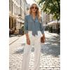 image:imageAstylish Womens Bow Tie Neck Tops 2026 Long Sleeve Trendy Business Work Blouses Elegant Dressy Casual ShirtsBlue Haze