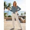 image:imageAstylish Womens Bow Tie Neck Tops 2026 Long Sleeve Trendy Business Work Blouses Elegant Dressy Casual ShirtsBlue Haze