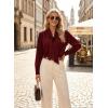 image:imageAstylish Womens Bow Tie Neck Tops 2026 Long Sleeve Trendy Business Work Blouses Elegant Dressy Casual ShirtsBurgundy