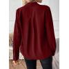 image:imageAstylish Womens Bow Tie Neck Tops 2026 Long Sleeve Trendy Business Work Blouses Elegant Dressy Casual ShirtsBurgundy
