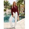image:imageAstylish Womens Bow Tie Neck Tops 2026 Long Sleeve Trendy Business Work Blouses Elegant Dressy Casual ShirtsBurgundy