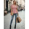 image:imageAstylish Womens Elegant Wrap V Neck Peplum Tops Cap Sleeve Stretchy Ruched Ruffle Dressy Blouses ShirtsFushia