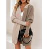 image:imageAstylish Women 2026 Fall Outfits Open Front Long Sleeve Hooded Knit Cardigan Sweaters Color Block Outwear CoatsDeep Khaki