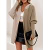 image:imageAstylish Women 2026 Fall Outfits Open Front Long Sleeve Hooded Knit Cardigan Sweaters Color Block Outwear CoatsDeep Khaki