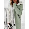 image:imageAstylish Women 2026 Fall Outfits Open Front Long Sleeve Hooded Knit Cardigan Sweaters Color Block Outwear CoatsGreen
