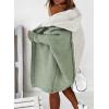 image:imageAstylish Women 2026 Fall Outfits Open Front Long Sleeve Hooded Knit Cardigan Sweaters Color Block Outwear CoatsGreen