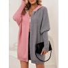 image:imageAstylish Women 2026 Fall Outfits Open Front Long Sleeve Hooded Knit Cardigan Sweaters Color Block Outwear CoatsPink