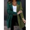 image:imageAstylish Women 2026 Fall Outfits Open Front Long Sleeve Hooded Knit Cardigan Sweaters Color Block Outwear CoatsZ Blackish Green
