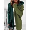 image:imageAstylish Women 2026 Fall Outfits Open Front Long Sleeve Hooded Knit Cardigan Sweaters Color Block Outwear CoatsZ Blackish Green