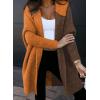 image:imageAstylish Women 2026 Fall Outfits Open Front Long Sleeve Hooded Knit Cardigan Sweaters Color Block Outwear CoatsZ Coffee