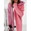 image:imageAstylish Women 2026 Fall Outfits Open Front Long Sleeve Hooded Knit Cardigan Sweaters Color Block Outwear CoatsZ Coral Paradise