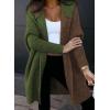 image:imageAstylish Women 2026 Fall Outfits Open Front Long Sleeve Hooded Knit Cardigan Sweaters Color Block Outwear CoatsZ Four Leaf Clover