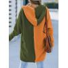 image:imageAstylish Women 2026 Fall Outfits Open Front Long Sleeve Hooded Knit Cardigan Sweaters Color Block Outwear CoatsZ Mustard