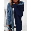 image:imageAstylish Women 2026 Fall Outfits Open Front Long Sleeve Hooded Knit Cardigan Sweaters Color Block Outwear CoatsZ Navy Blue