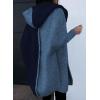 image:imageAstylish Women 2026 Fall Outfits Open Front Long Sleeve Hooded Knit Cardigan Sweaters Color Block Outwear CoatsZ Navy Blue