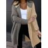 image:imageAstylish Women 2026 Fall Outfits Open Front Long Sleeve Hooded Knit Cardigan Sweaters Color Block Outwear CoatsZ Parchment