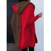 image:imageAstylish Women 2026 Fall Outfits Open Front Long Sleeve Hooded Knit Cardigan Sweaters Color Block Outwear CoatsZ Racing Red