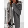 image:imageAstylish Women 2026 Fall Outfits Open Front Long Sleeve Hooded Knit Cardigan Sweaters Color Block Outwear CoatsZ Sleet