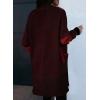 image:imageAstylish Women Open Front Long Sleeve Cardigan Casual Knit Sweaters Color Block Fall Outfits with PocketsDeep Red