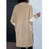 image:imageAstylish Women Open Front Long Sleeve Cardigan Casual Knit Sweaters Color Block Fall Outfits with PocketsPale Khaki