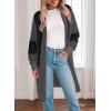 image:imageAstylish Women Open Front Long Sleeve Cardigan Casual Knit Sweaters Color Block Fall Outfits with PocketsZ Black Gray