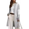 image:imageAstylish Women Open Front Long Sleeve Cardigan Casual Knit Sweaters Color Block Fall Outfits with PocketsZ Gray