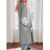 image:imageAstylish Women Open Front Long Sleeve Cardigan Casual Knit Sweaters Color Block Fall Outfits with PocketsZ Gray