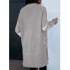 image:imageAstylish Women Open Front Long Sleeve Cardigan Casual Knit Sweaters Color Block Fall Outfits with PocketsZ Gray
