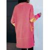 image:imageAstylish Women Open Front Long Sleeve Cardigan Casual Knit Sweaters Color Block Fall Outfits with PocketsZ Vitality Orange