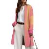 image:imageAstylish Women Open Front Long Sleeve Cardigan Casual Knit Sweaters Color Block Fall Outfits with PocketsZ Vitality Orange