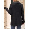 image:imageAstylish Women Waffle Knit Shacket Jacket Casual Long Sleeve Sweater Button Down Shirts Dressy Blouse TopsBlack