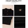 image:imageAstylish Women Waffle Knit Shacket Jacket Casual Long Sleeve Sweater Button Down Shirts Dressy Blouse TopsBlack