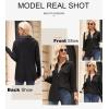 image:imageAstylish Women Waffle Knit Shacket Jacket Casual Long Sleeve Sweater Button Down Shirts Dressy Blouse TopsBlack