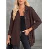 image:imageAstylish Women Waffle Knit Shacket Jacket Casual Long Sleeve Sweater Button Down Shirts Dressy Blouse TopsCoffee