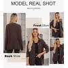 image:imageAstylish Women Waffle Knit Shacket Jacket Casual Long Sleeve Sweater Button Down Shirts Dressy Blouse TopsCoffee