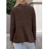 image:imageAstylish Women Waffle Knit Shacket Jacket Casual Long Sleeve Sweater Button Down Shirts Dressy Blouse TopsCoffee