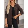image:imageAstylish Women Waffle Knit Shacket Jacket Casual Long Sleeve Sweater Button Down Shirts Dressy Blouse TopsCoffee